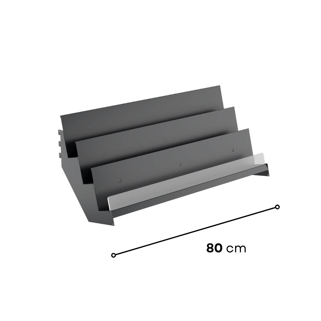 3 Tier Magazine Display Shelves 80 grey