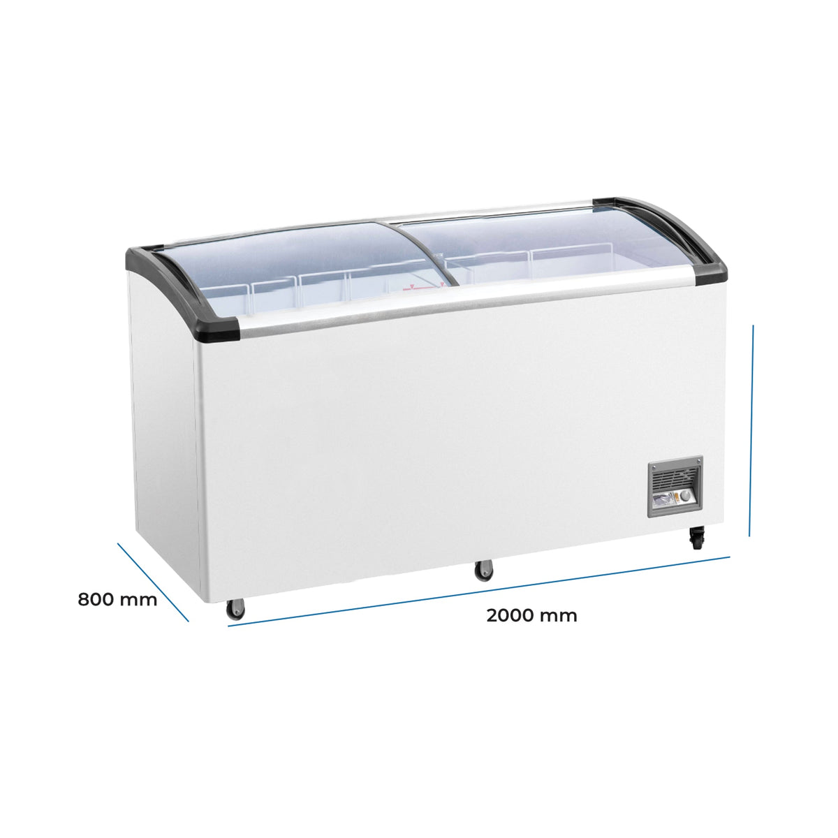 Frigola SD-789 720L Curved Glass Commercial Chest Freezer — view 3