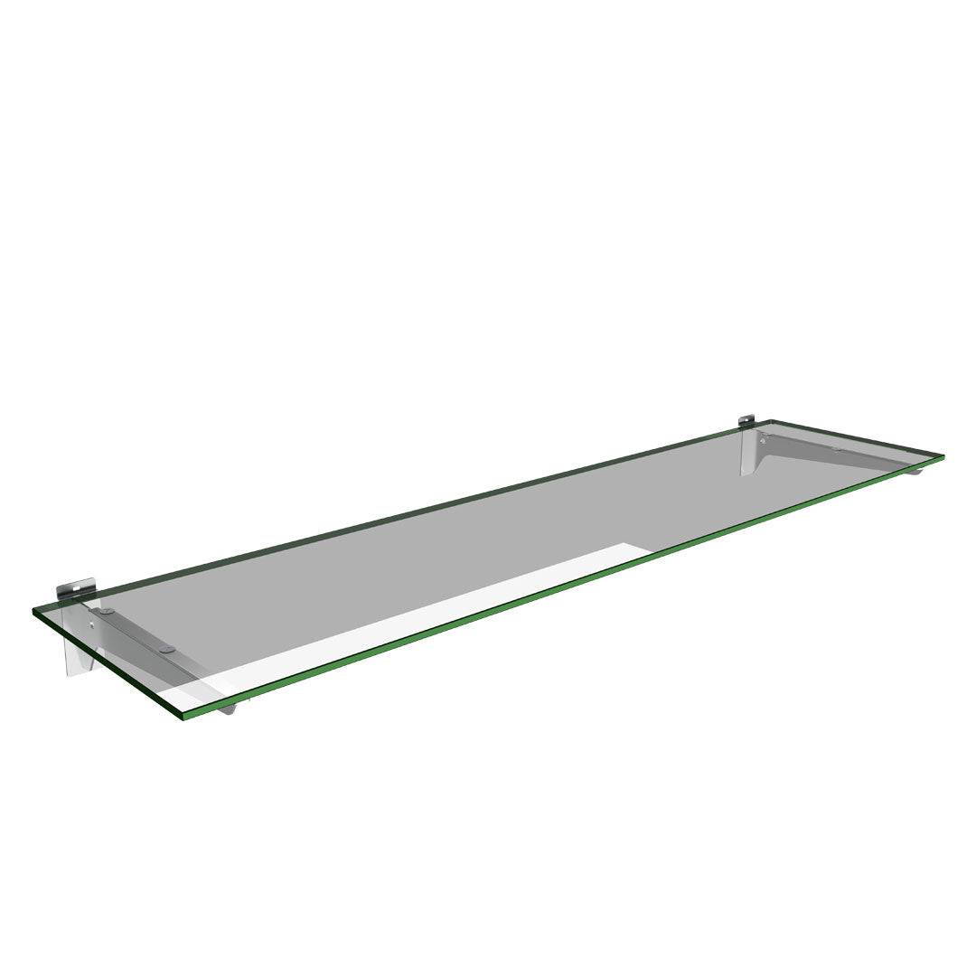 Slatwall Glass Shelf with Brackets (1200x300) — view 1