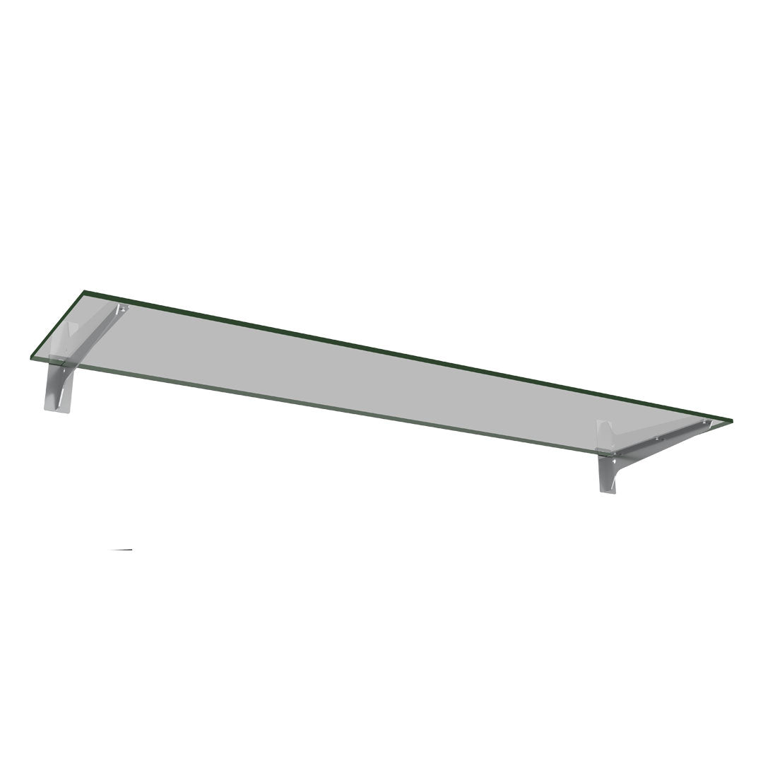 Slatwall Glass Shelf with Brackets (1200x300) — view 3
