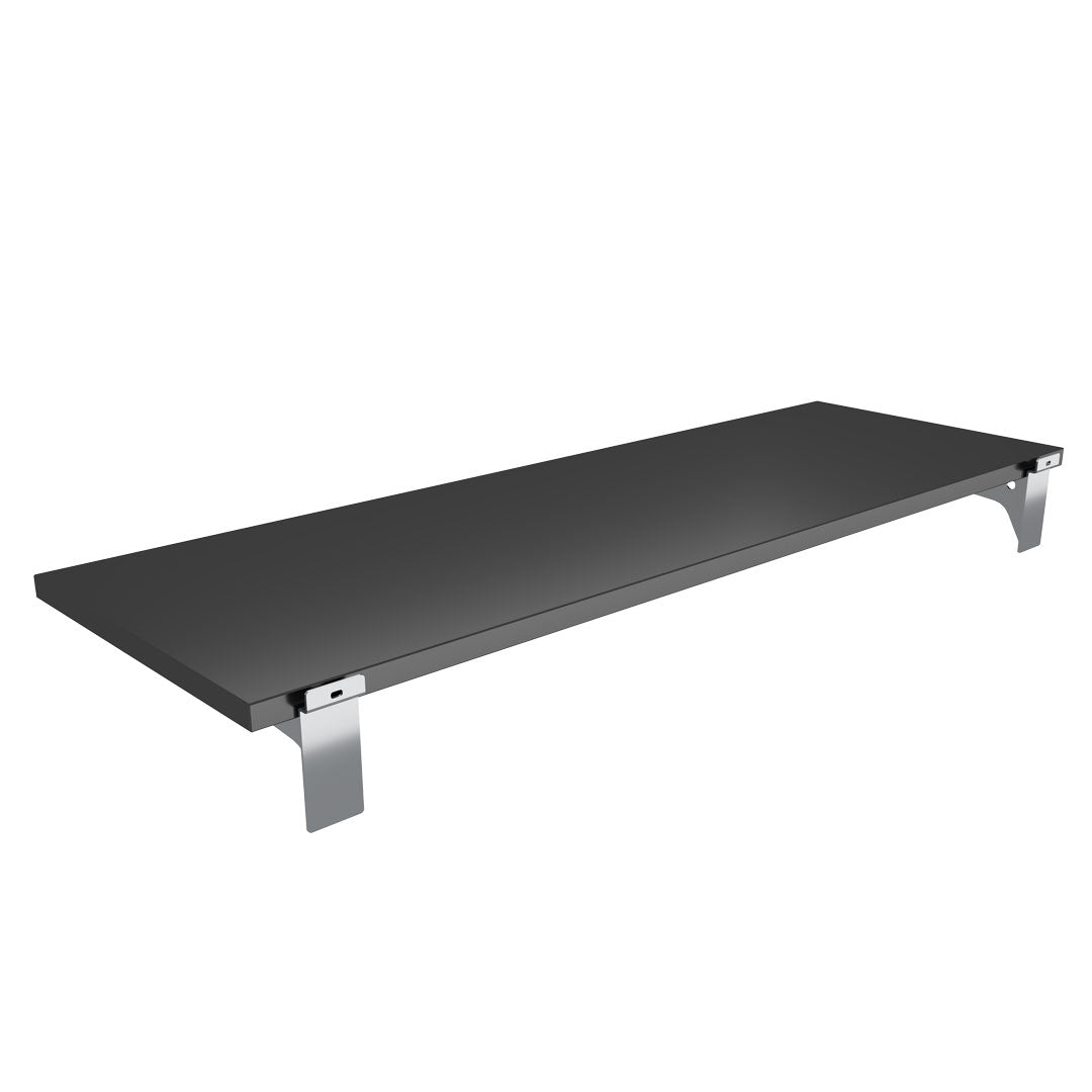 Slatwall Black Wood Shelf with Brackets (900x300) — view 3