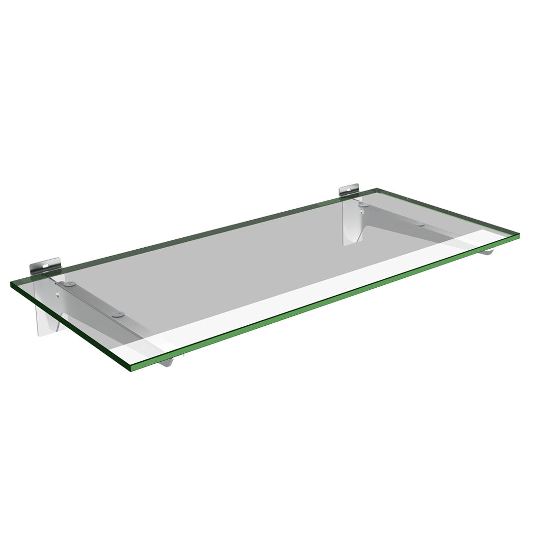 Slatwall Glass Shelf with Brackets (600x300) — view 1