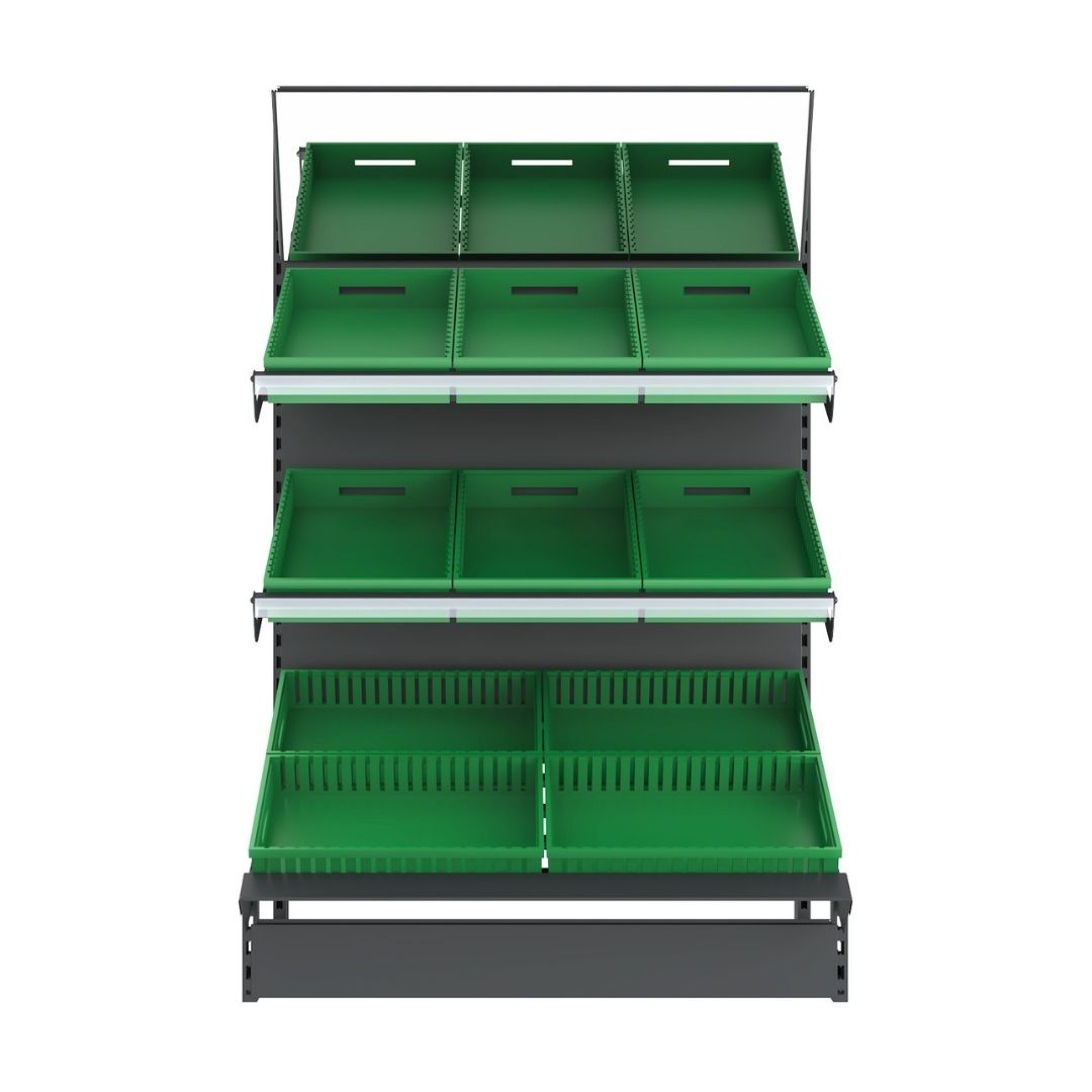 Single Sided Fruit and Vegetable-Display-Unit-with-Mirror-(Only-Unit)