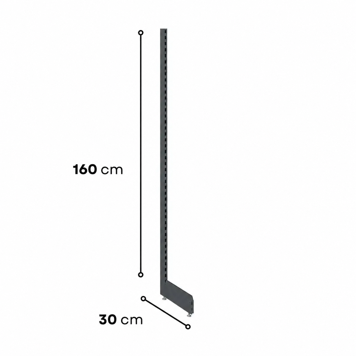 1.6m Wall Shelving End Leg - view 3