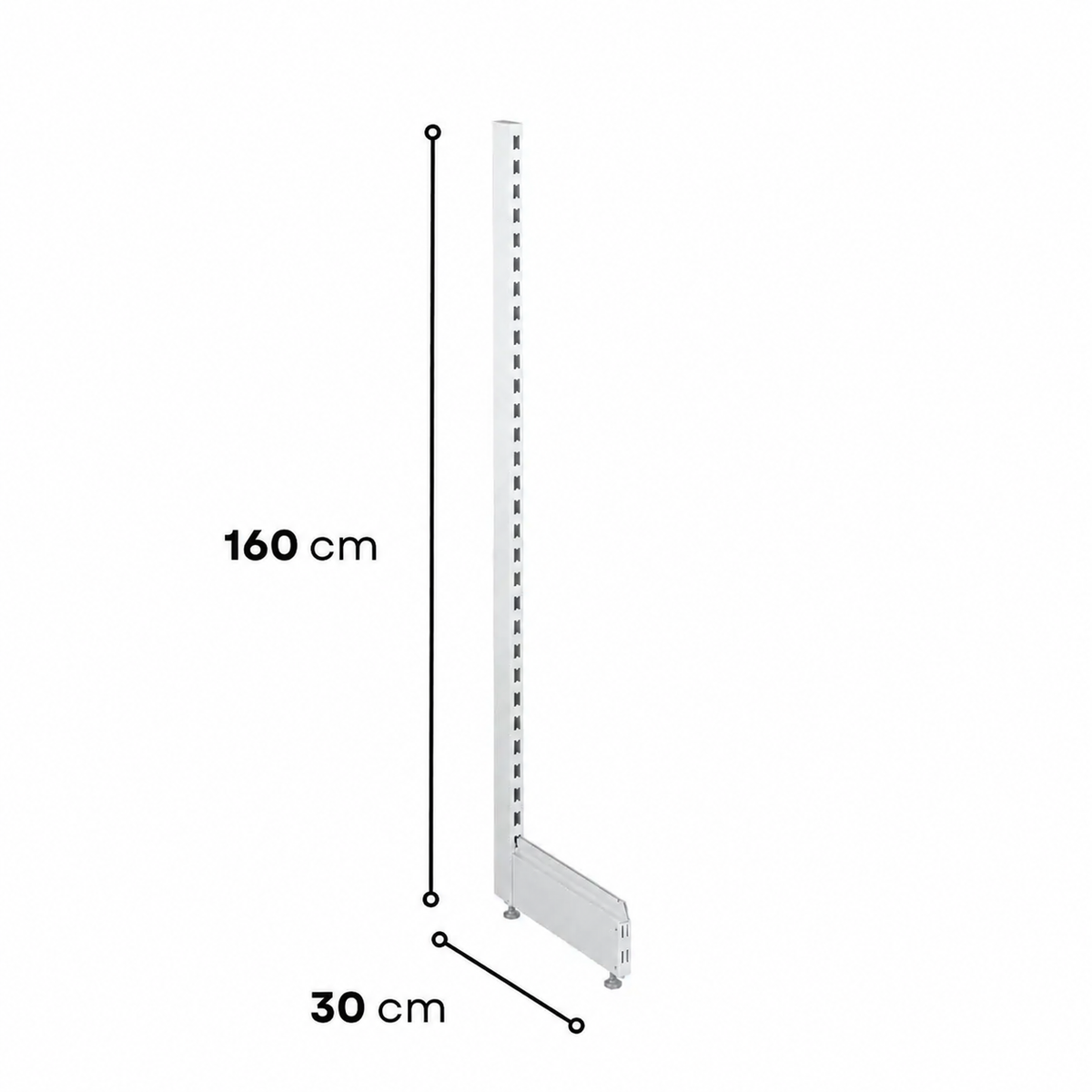 1.6m Wall Shelving End Leg - view 4