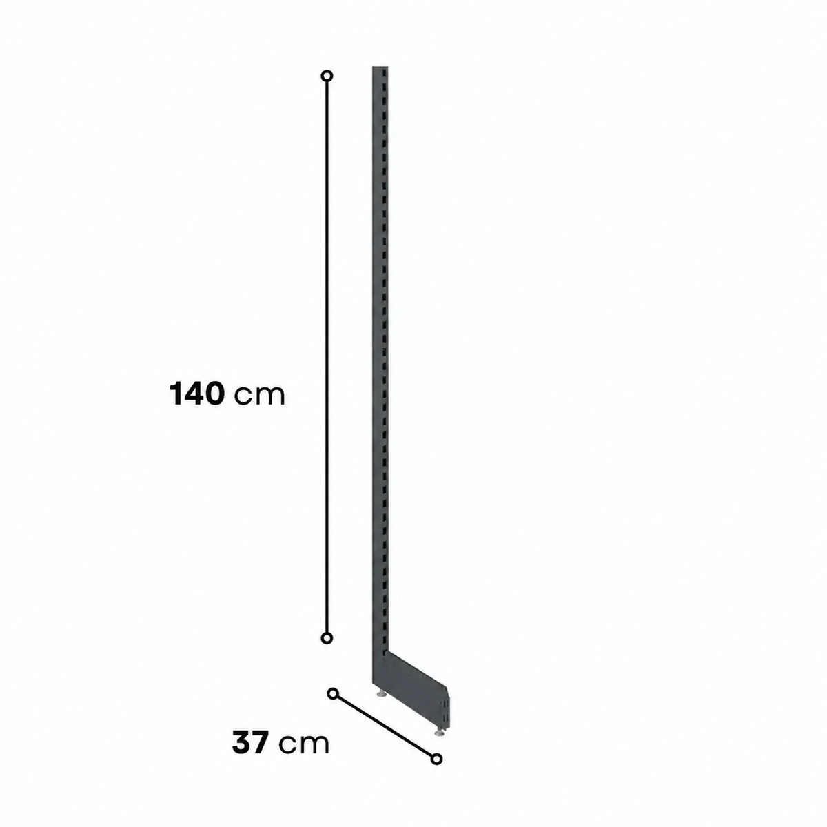 1.4m Wall Shelving End Leg - view 5