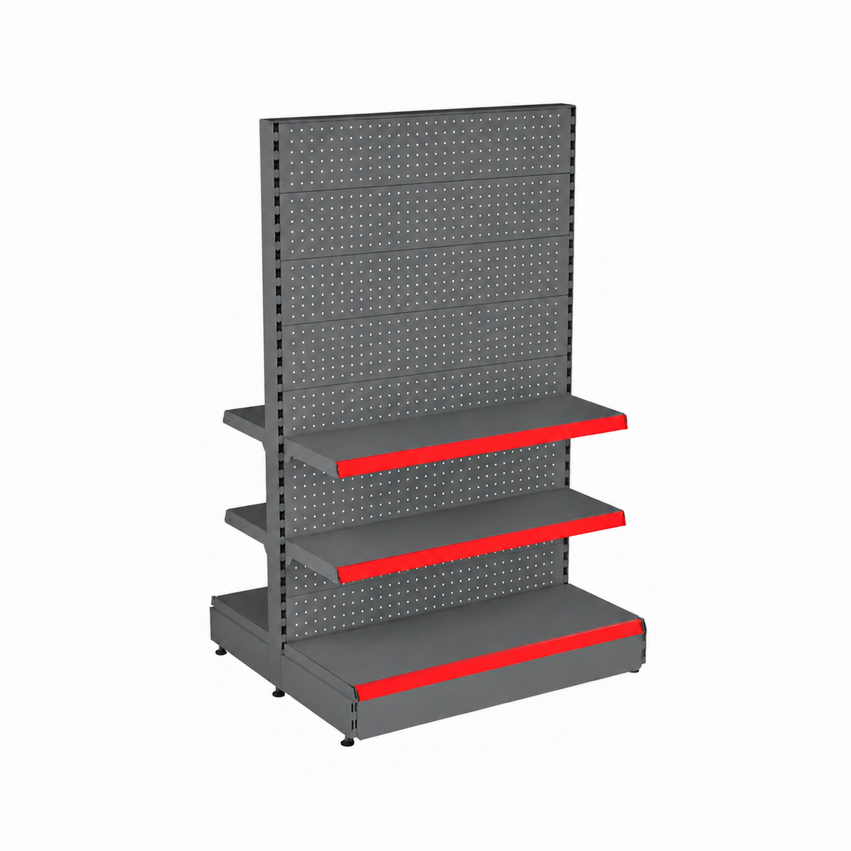 1.8m Double-Sided Pegboard Gondola – 370mm Base & 370mm Upper Shelves - view 3