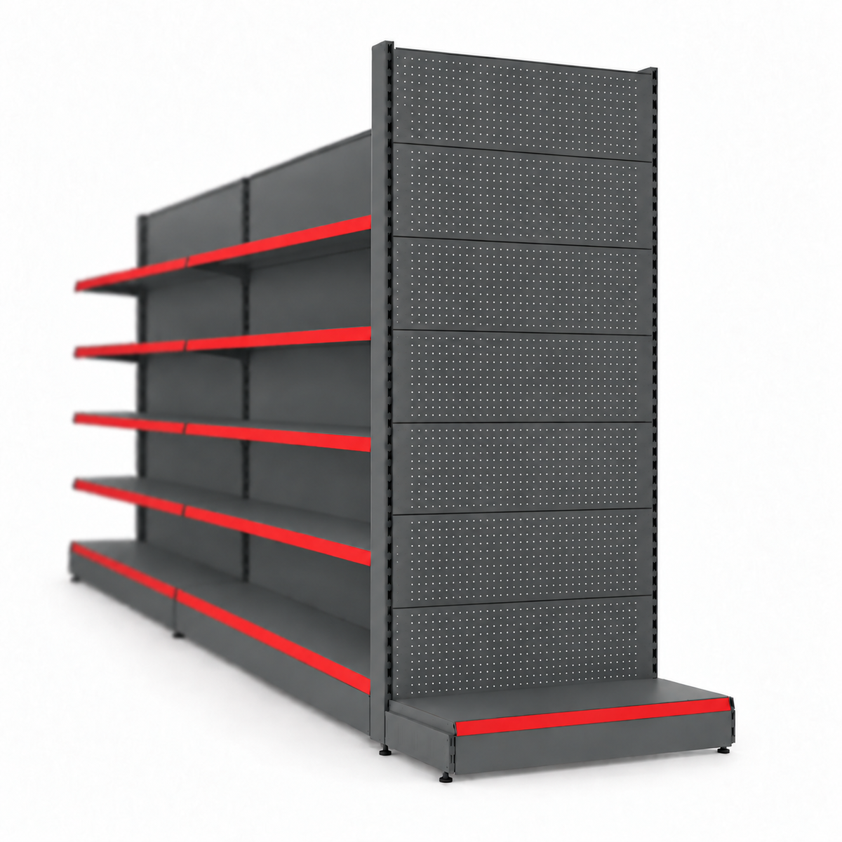 1.6m Pegboard Gondola Head Unit – 370mm Base & 370mm Upper Shelves - view 5