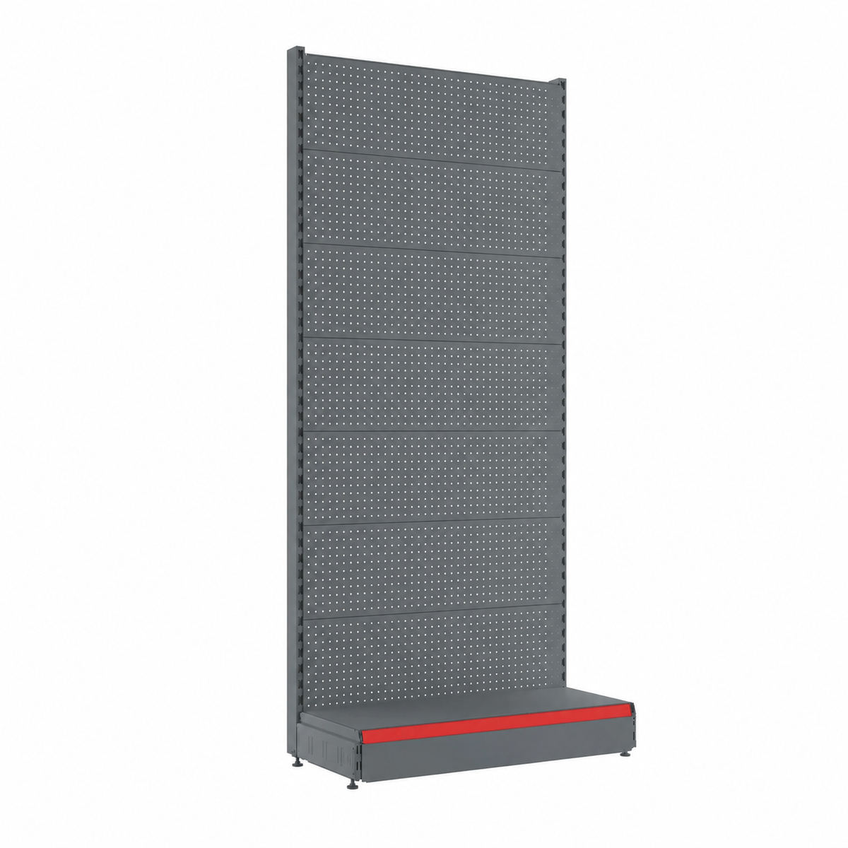 2.1m Wall Pegboard Unit – 370mm Base, No Upper Shelves (Grey)