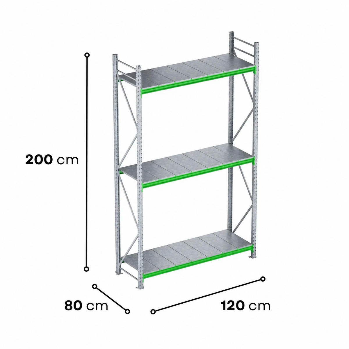 2.0m High Longspan Racking Unit – 800mm Deep