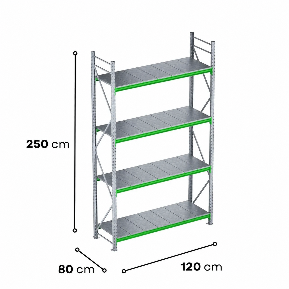 2.5m High Longspan Racking Unit – 800mm Deep