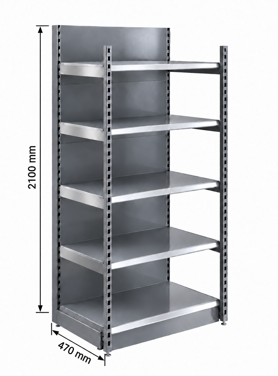 2.1m Heavy Duty Shop Shelving Unit – 470mm Base & 470mm Upper Shelves