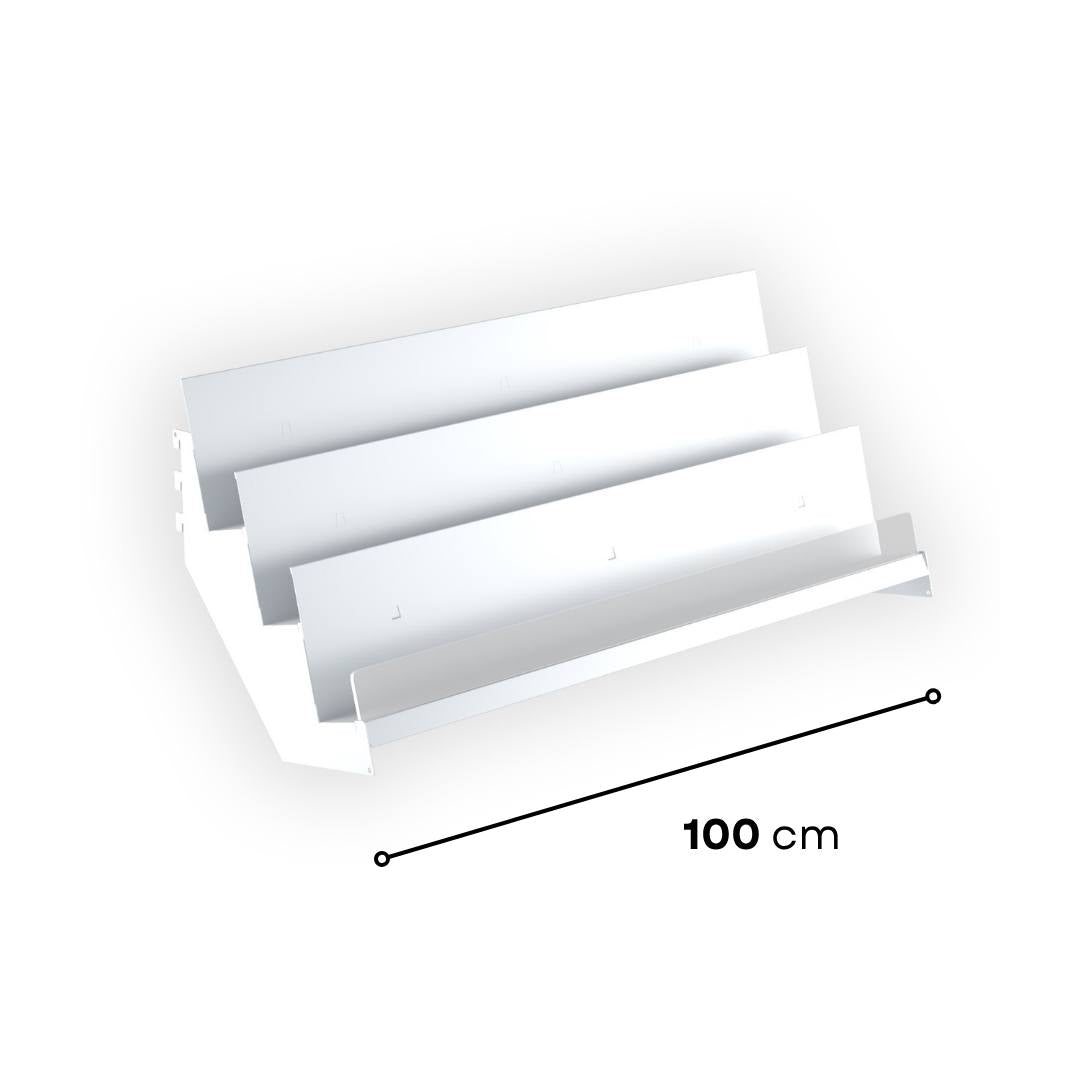 3 Tier Magazine Display Shelves 100 white