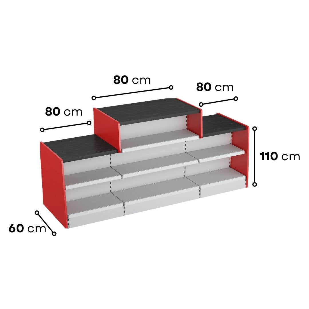 Shop Counter - Both Side Drops (240)