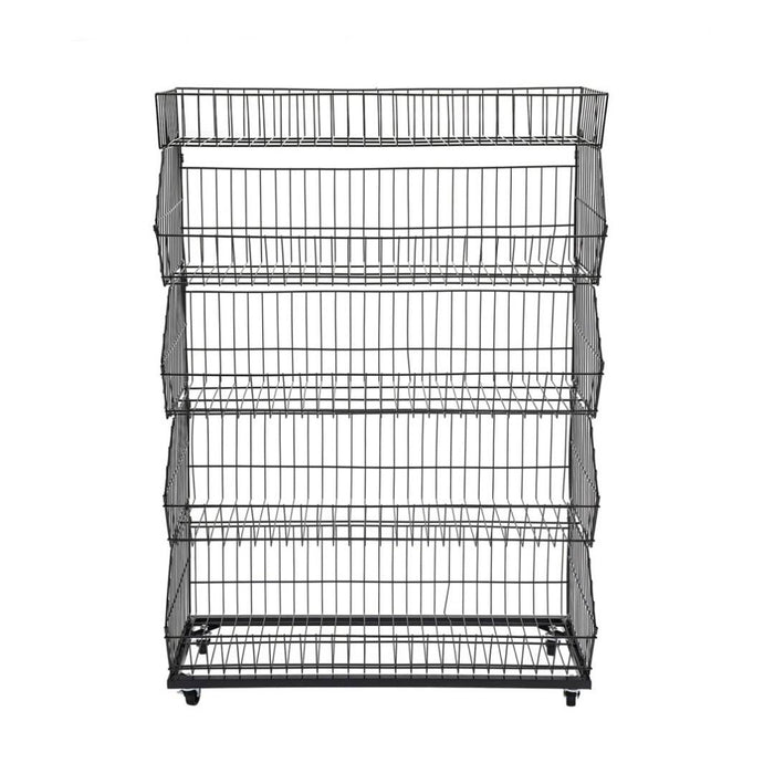 5 Tiers Wire Stacking Display Rack for Retail | Dynamic Shelf UK ...