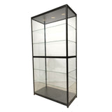 Glass Tower Showcase Display Cabinet - Black (1950x800x400)