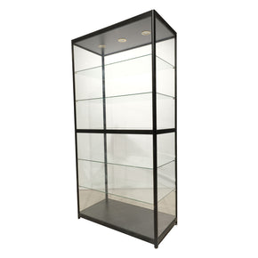 Glass Tower Showcase Display Cabinet - Black