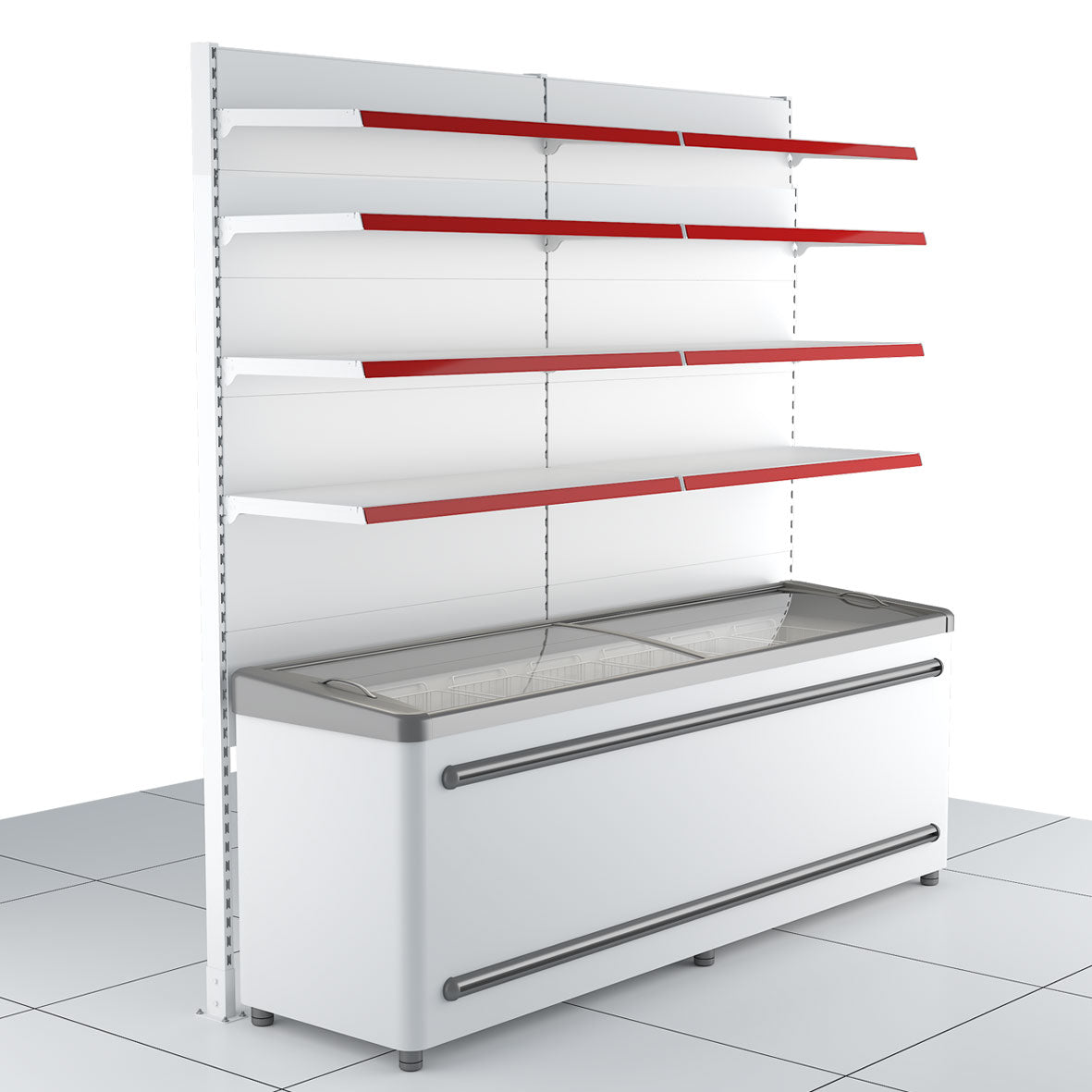 Over Wall Freezer Shelving Unit 4 shelves