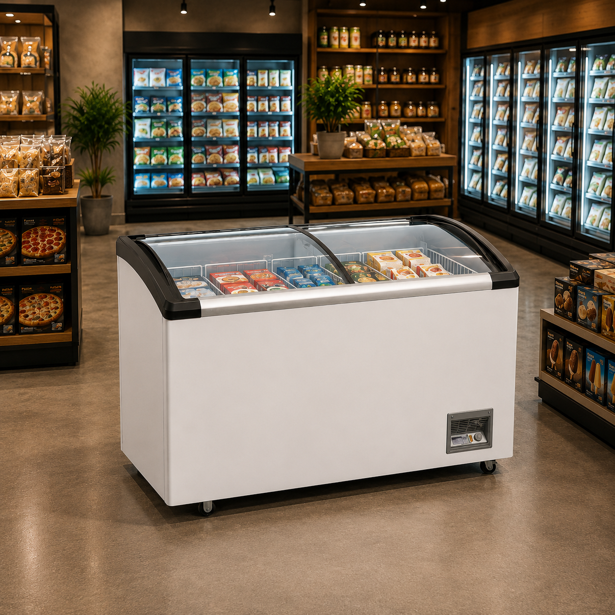 Frigola SD-628 545L Curved Glass Commercial Chest Freezer — view 2