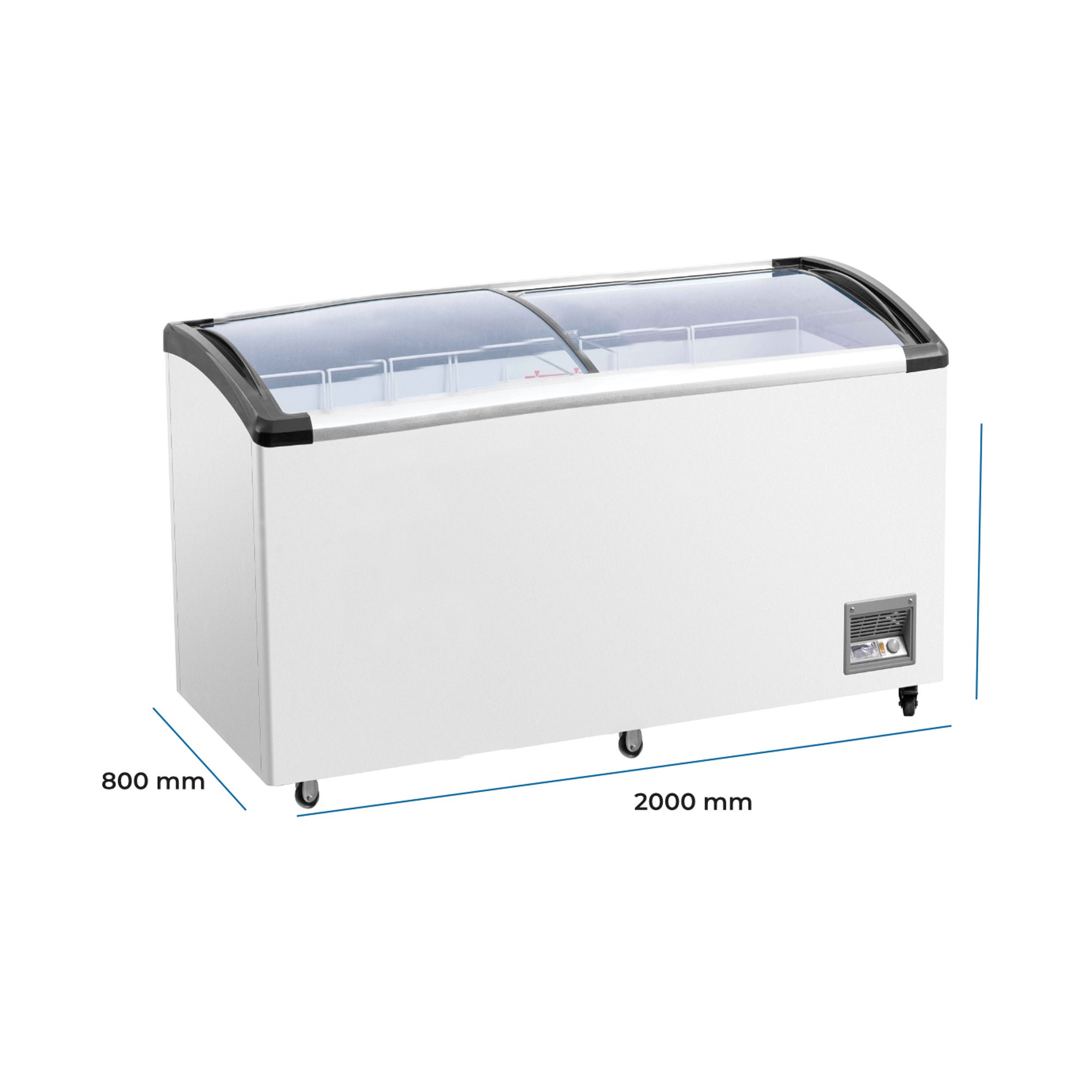 Frigola SD-789 720L Curved Glass Commercial Chest Freezer — view 3