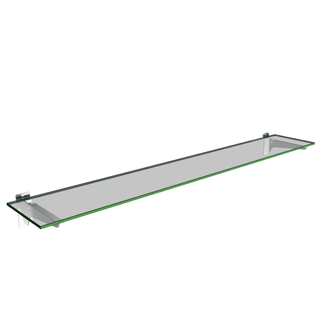 Slatwall Glass Shelf with Brackets (1200x200) — view 1