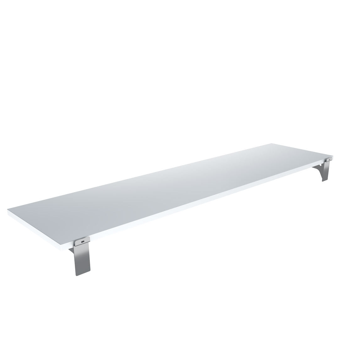 Slatwall White Wood Shelf with Brackets (1200x300) — view 4