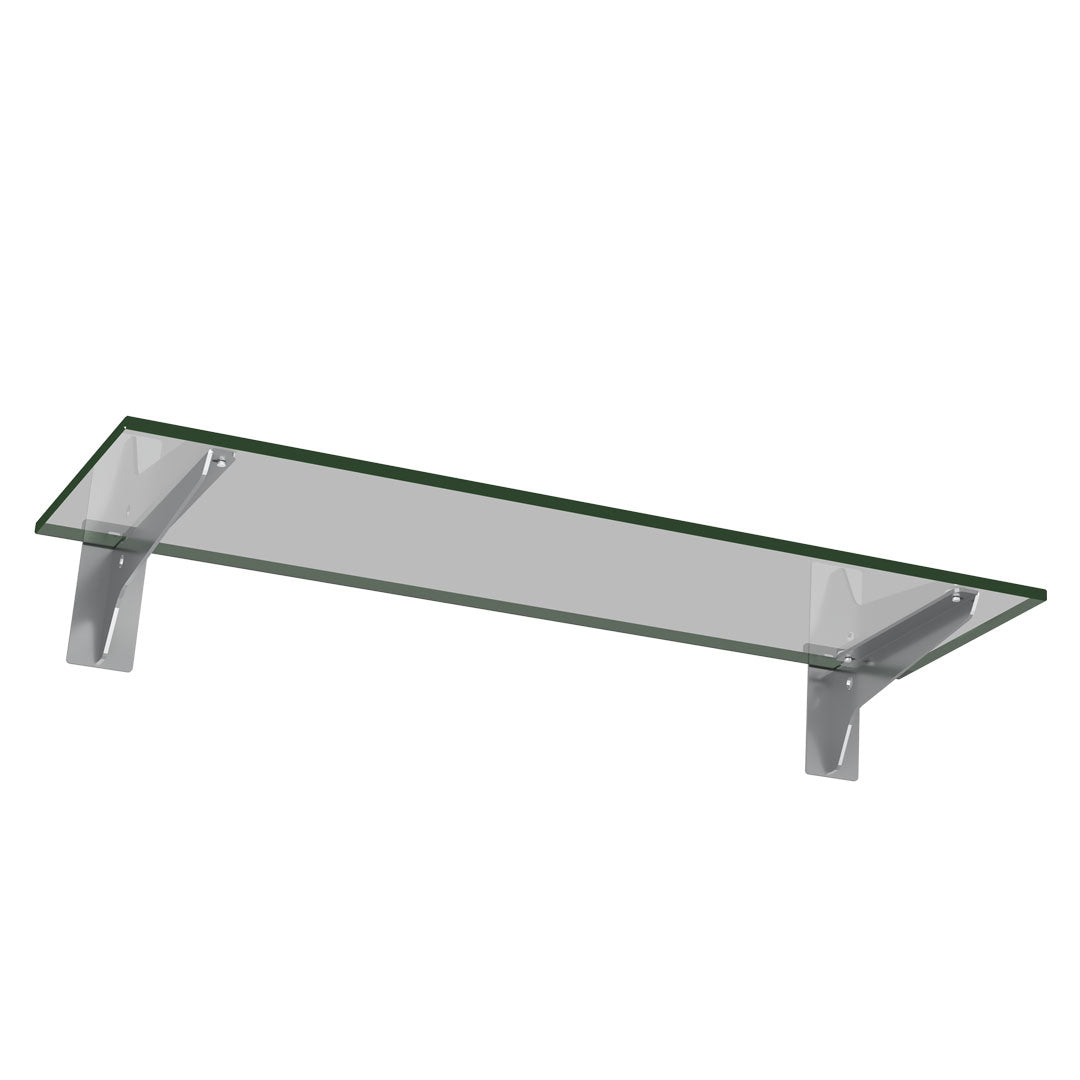 Slatwall Glass Shelf with Brackets (600x200) — view 3