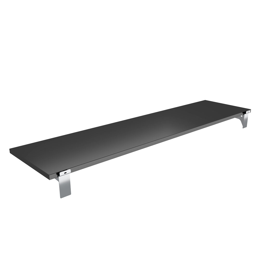 Slatwall Black Wood Shelf with Brackets (1200x300) — view 4