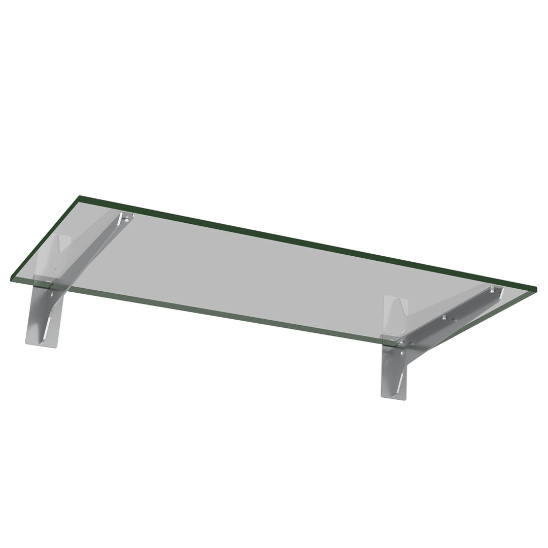 Slatwall Glass Shelf with Brackets (600x300) — view 3