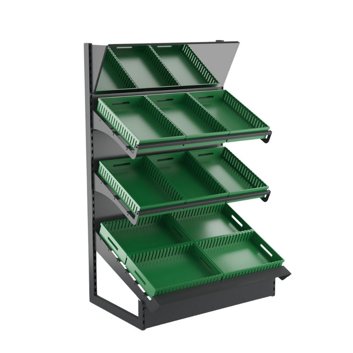Single Sided Fruit and Vegetable Display Unit with Mirror – DynamicShelf