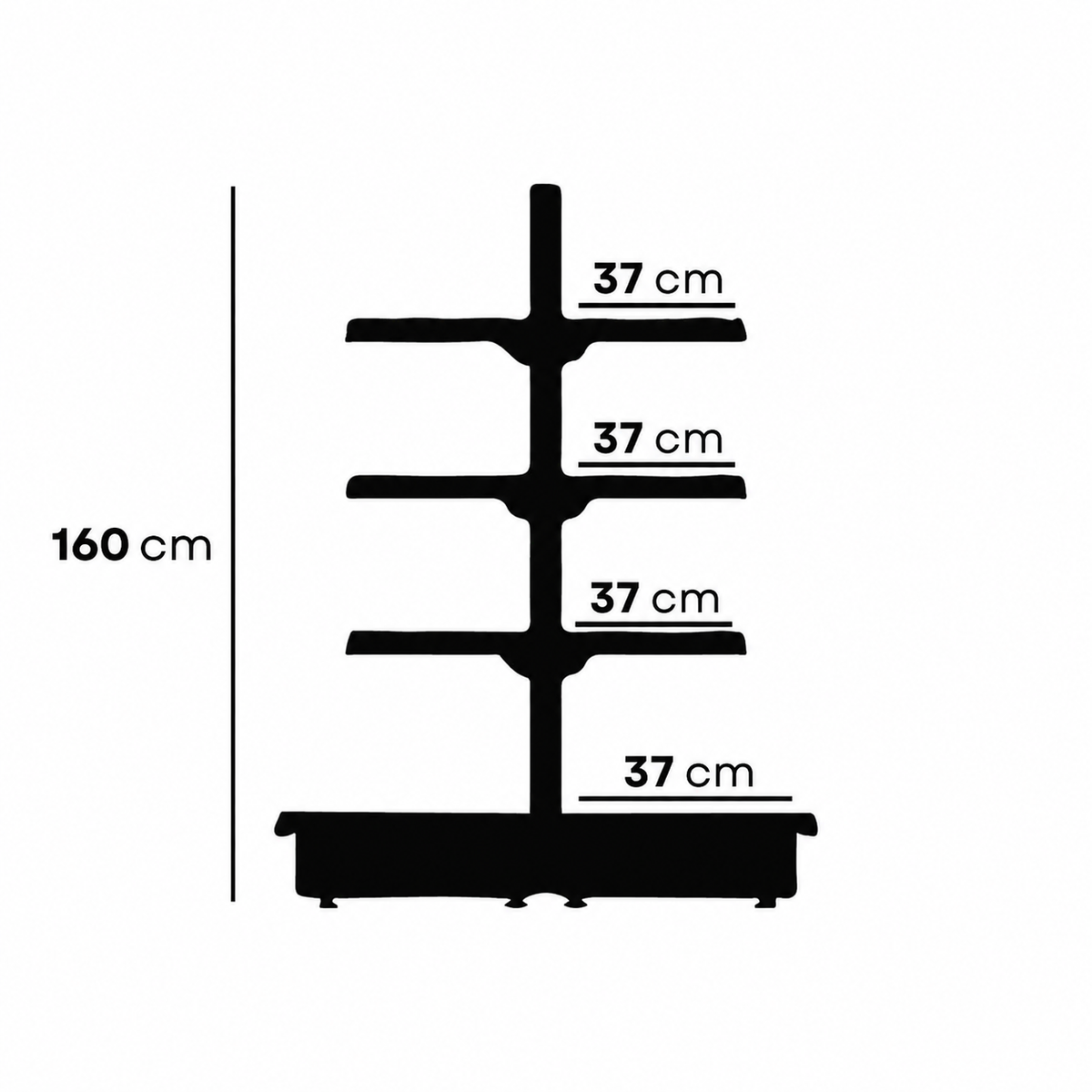 1.6m Double-Sided Gondola Shelving – 370mm Base & 370mm Upper Shelves - view 3