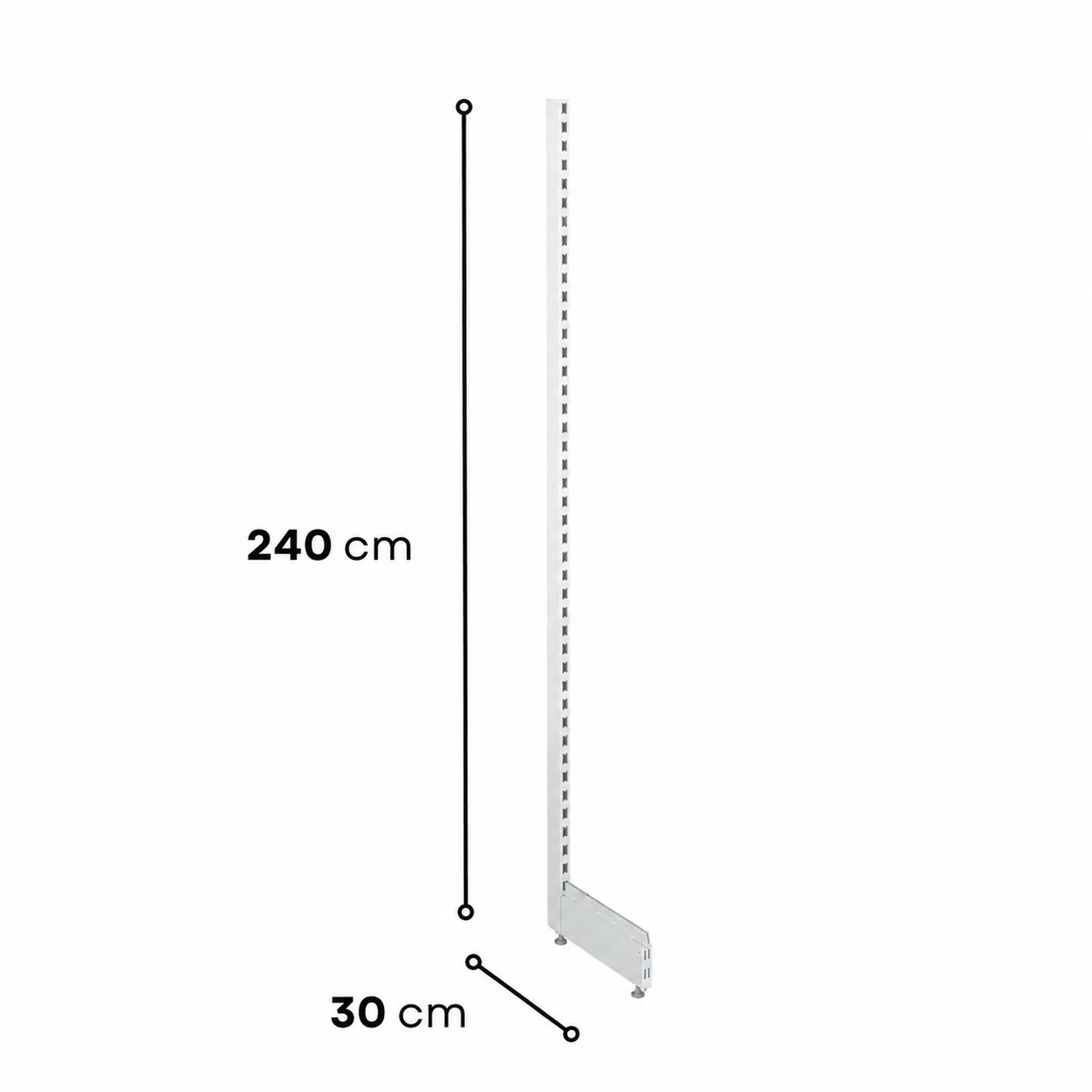 2.4m Wall Shelving End Leg - view 4