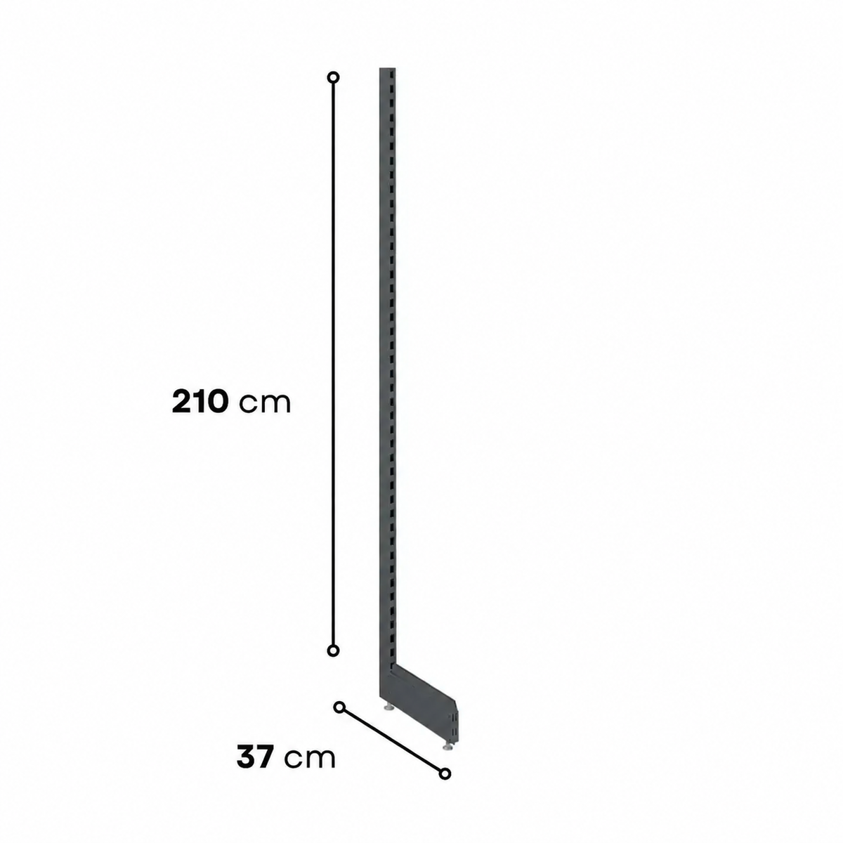 2.1m Wall Shelving End Leg - view 3