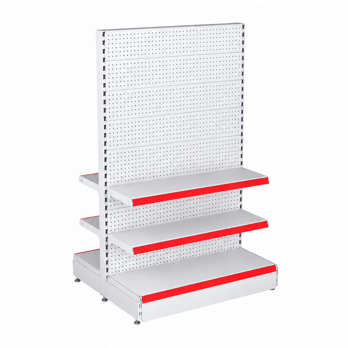 1.8m Double-Sided Pegboard Gondola – 370mm Base & 300mm Upper Shelves - view 4