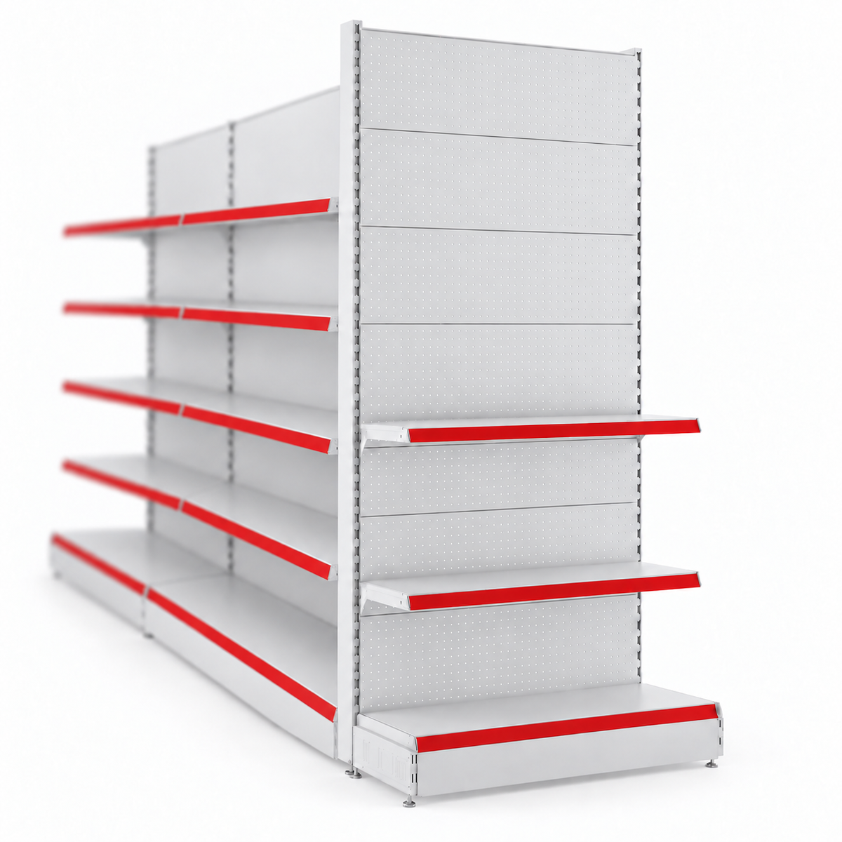 1.8m Pegboard Gondola Head Unit – 470mm Base & 370mm Upper Shelves