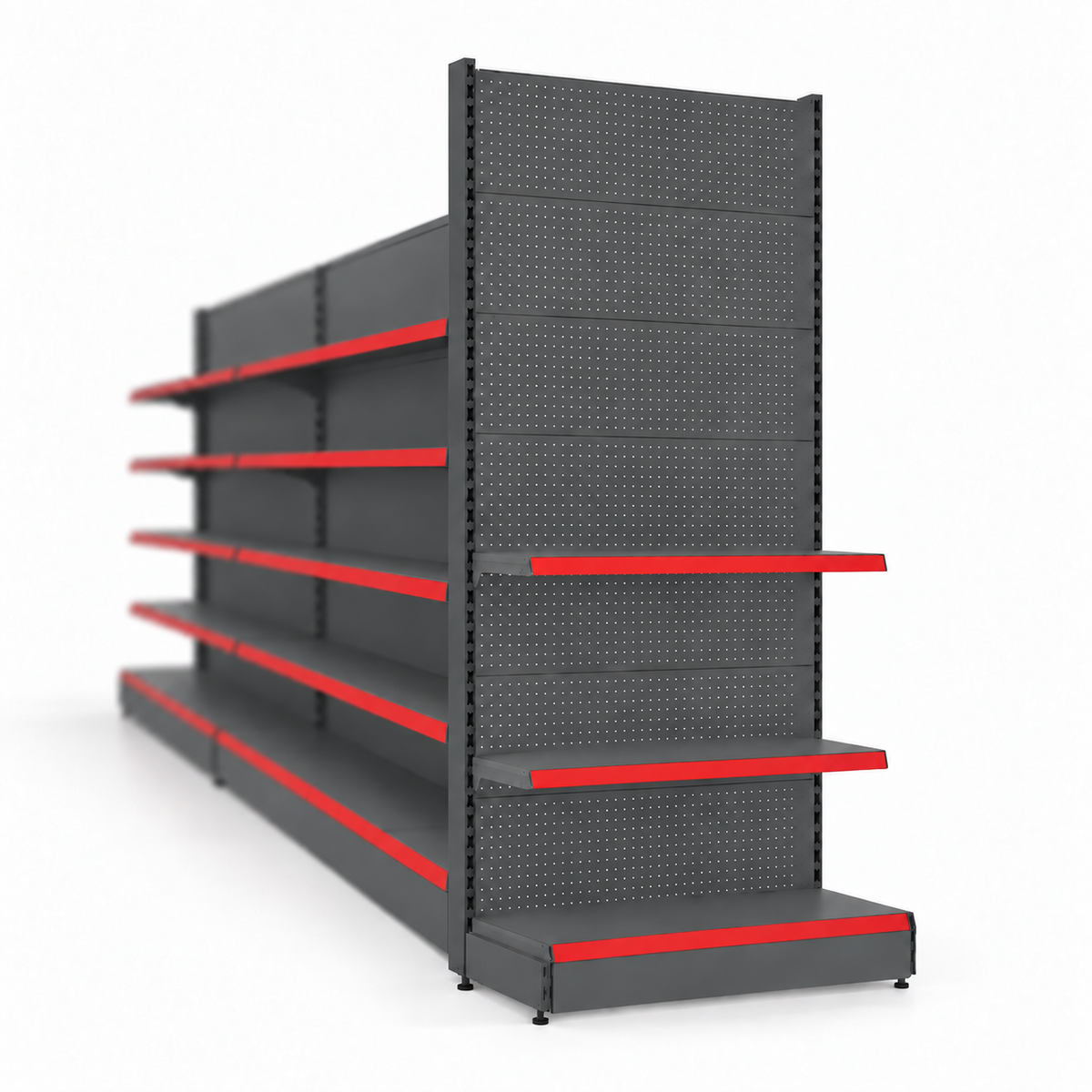1.8m Pegboard Gondola Head Unit – 300mm Base & 300mm Upper Shelves - view 3