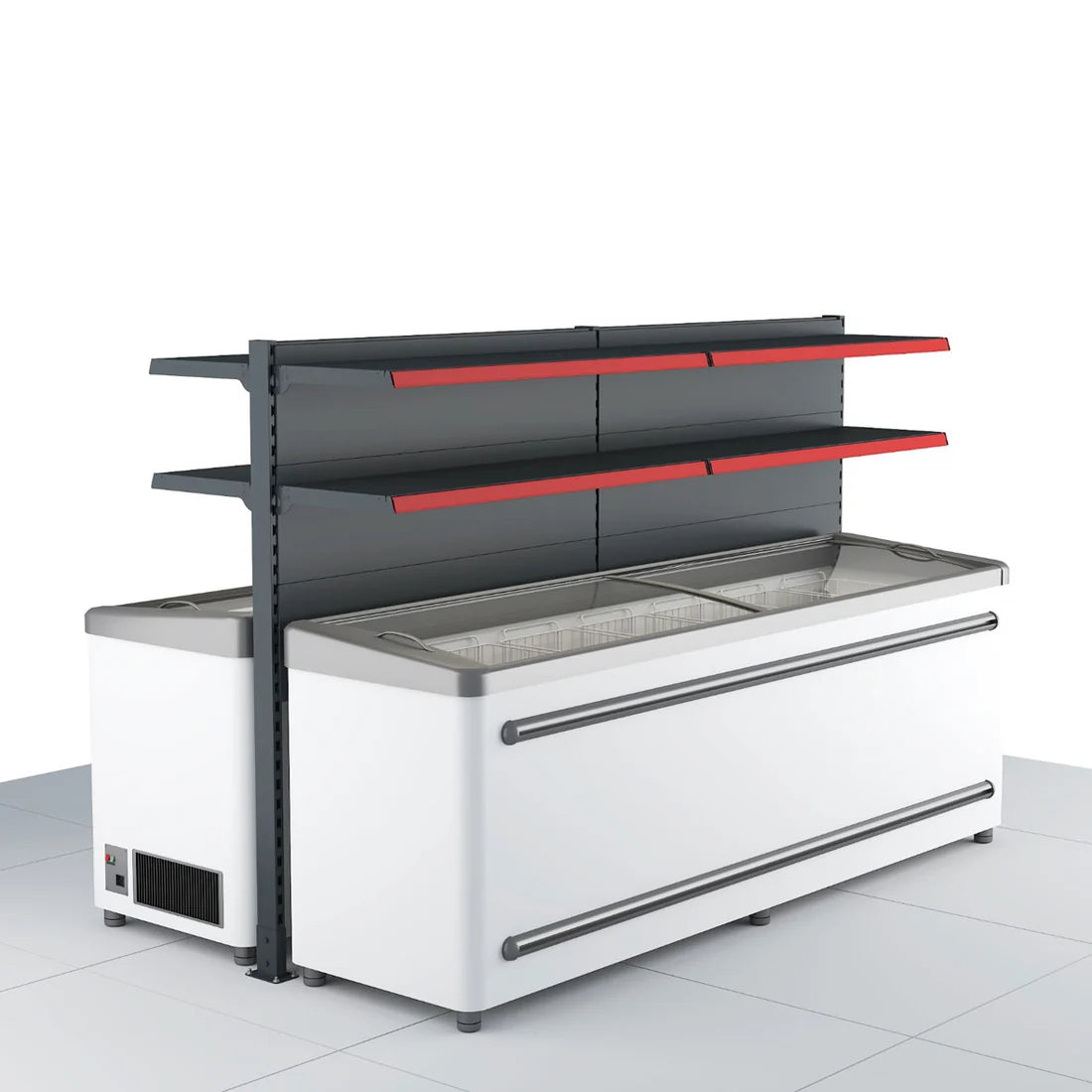 2.1m Double-Sided Over-Freezer Gondola – 300mm Shelves - view 3
