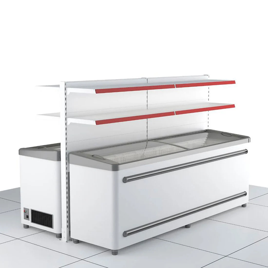 1.8m Double-Sided Over-Freezer Gondola – 300mm Shelves - view 4