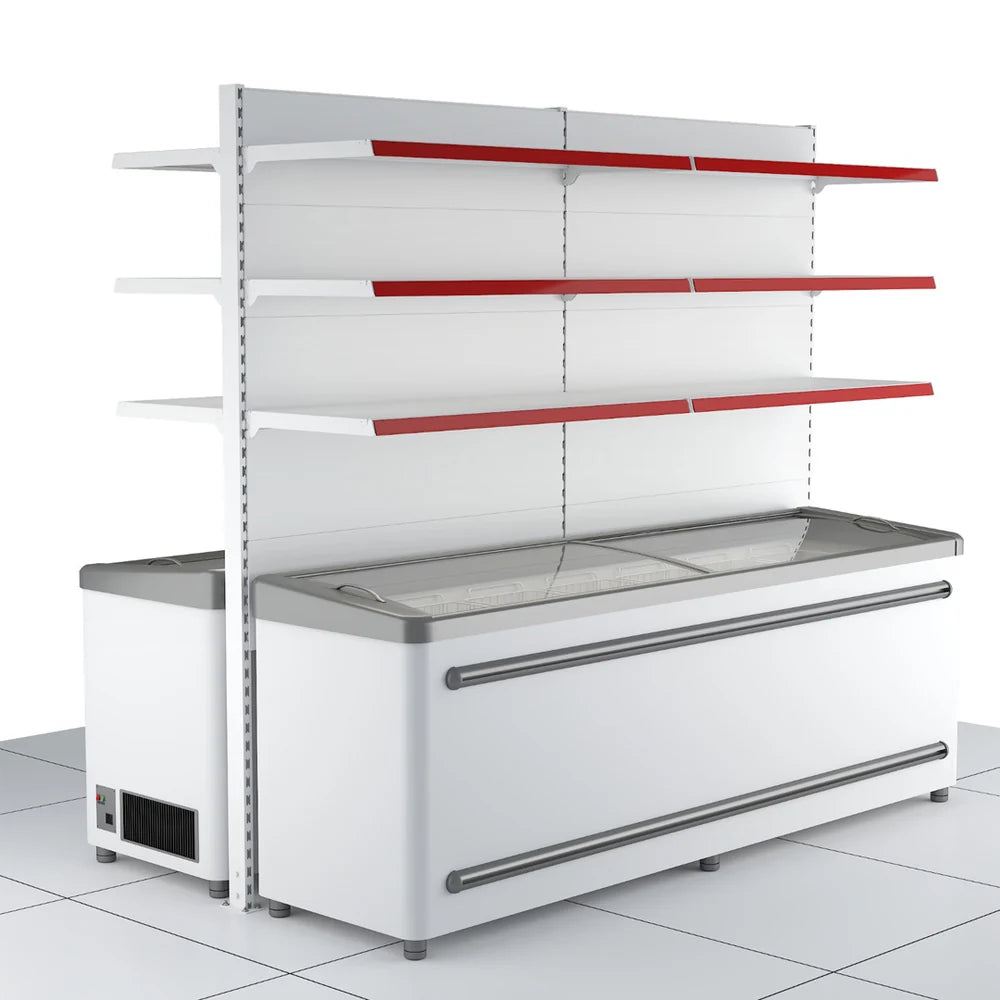 1.6m Double-Sided Over-Freezer Gondola – 470mm Shelves - view 2