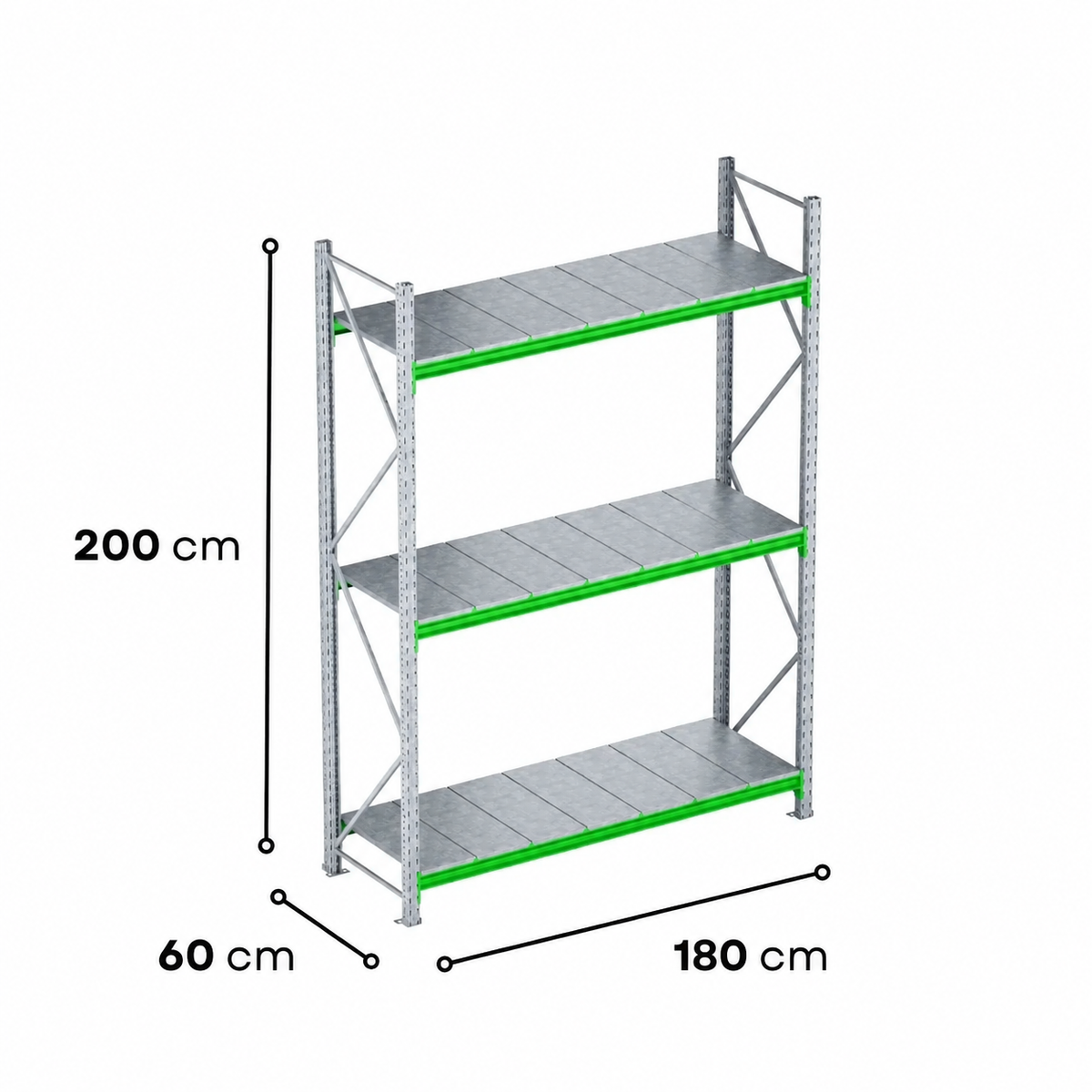 2.0m High Longspan Racking Unit – 600mm Deep